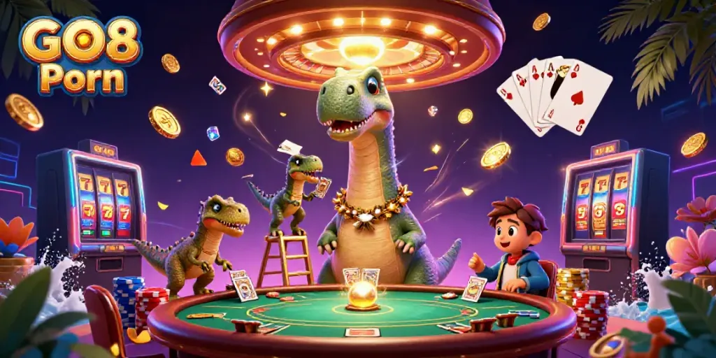 Play exciting casino games featuring GO8 Porn characters engaging at a vibrant poker table.