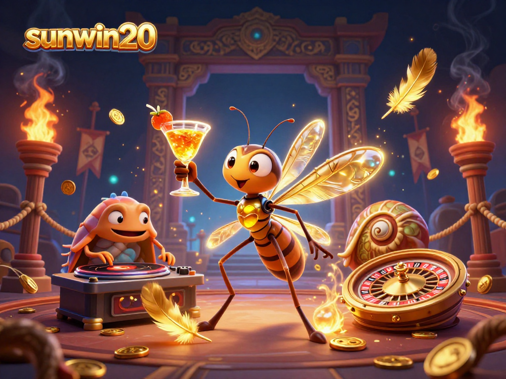 Engage with sunwin20's captivating casino experience featuring a dynamic 3D scene.