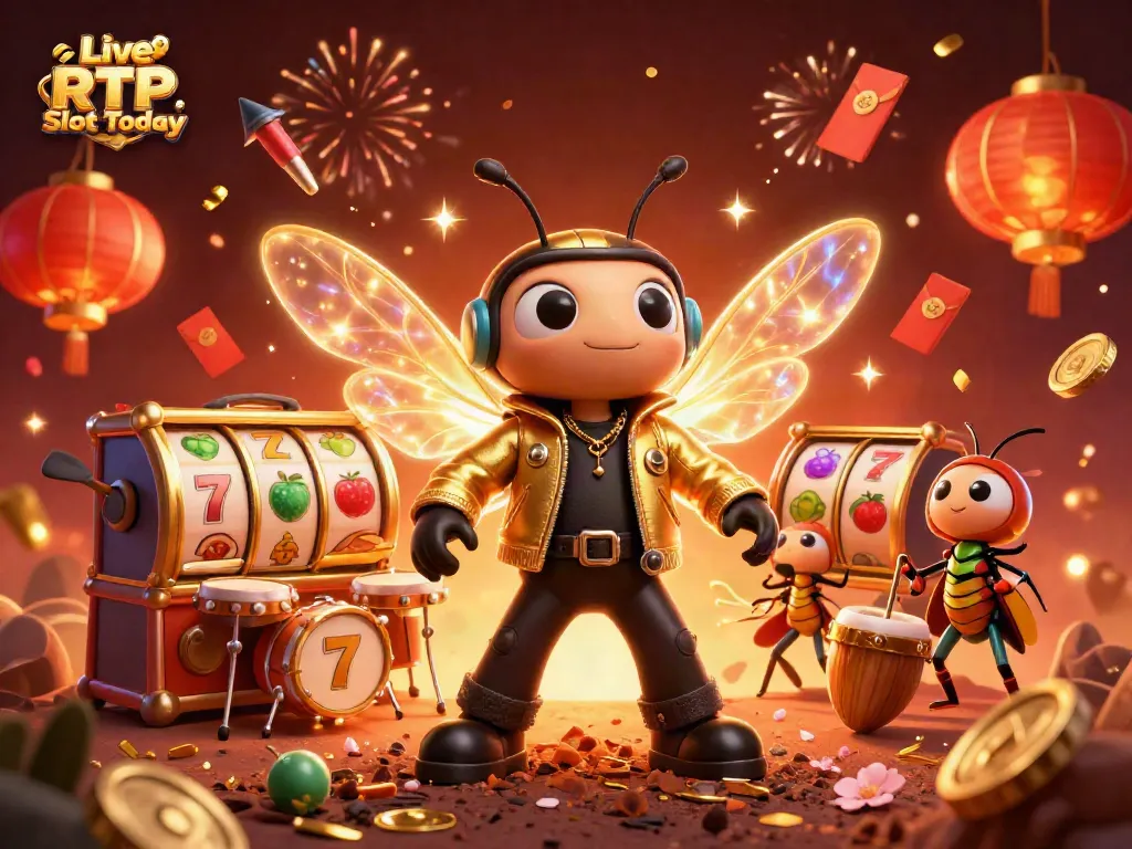 Play Live RTP Slot Today with thrilling wins featuring vibrant casino characters and elements.