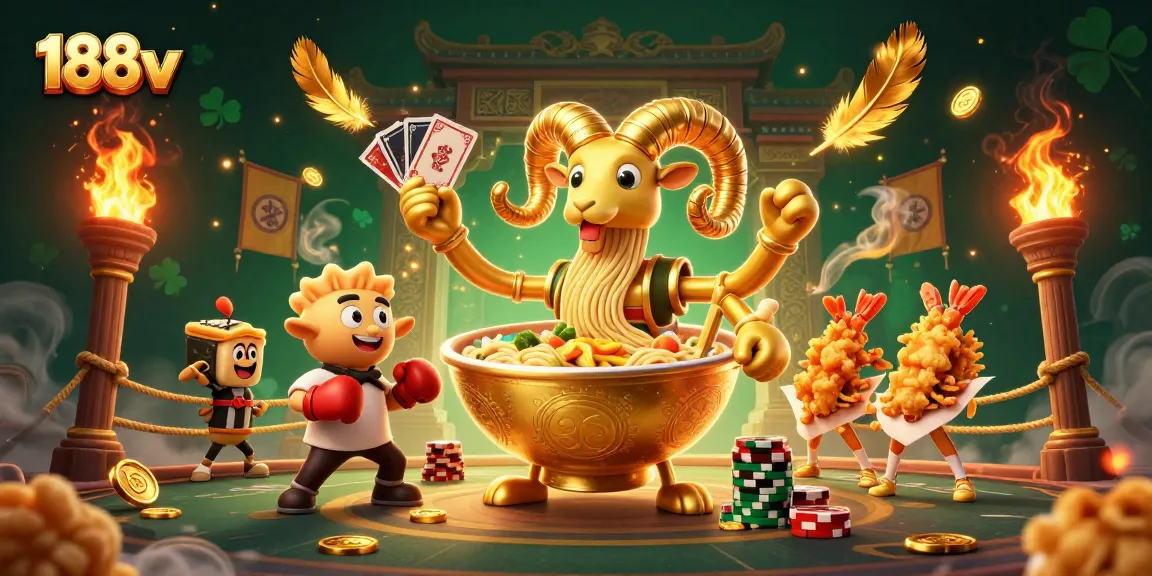 Experience exciting gameplay with 188v's vibrant 3D casino illustration and appealing characters.