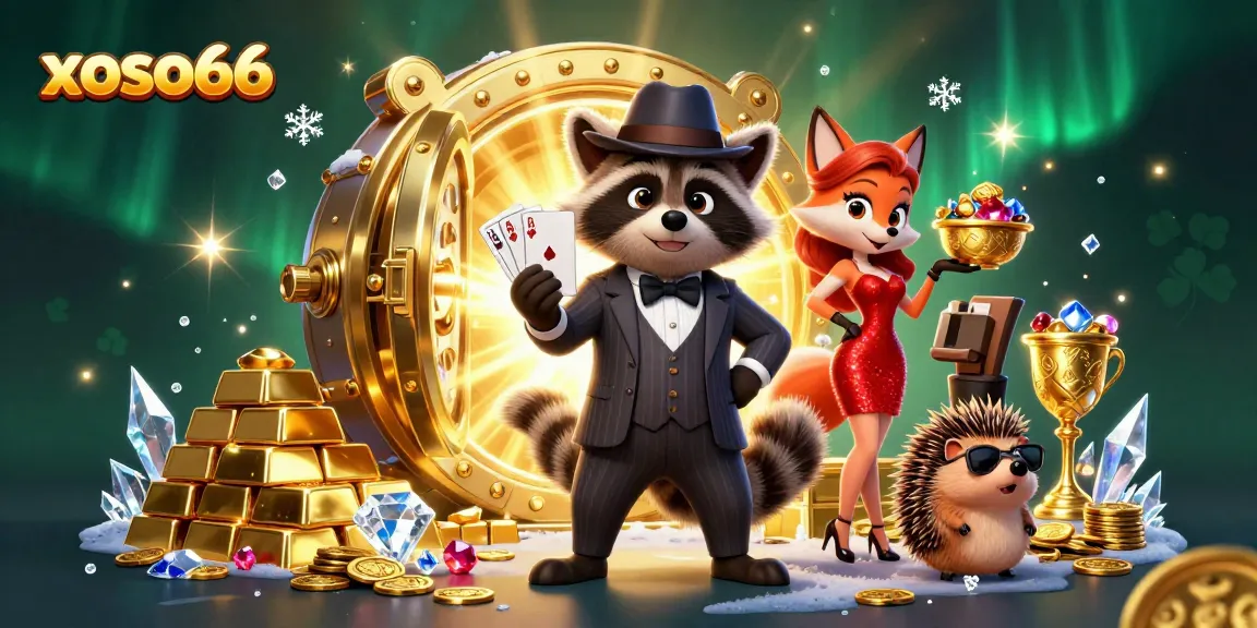 Engage with xoso66's thrilling games in a vibrant casino scene featuring rich visuals and characters.