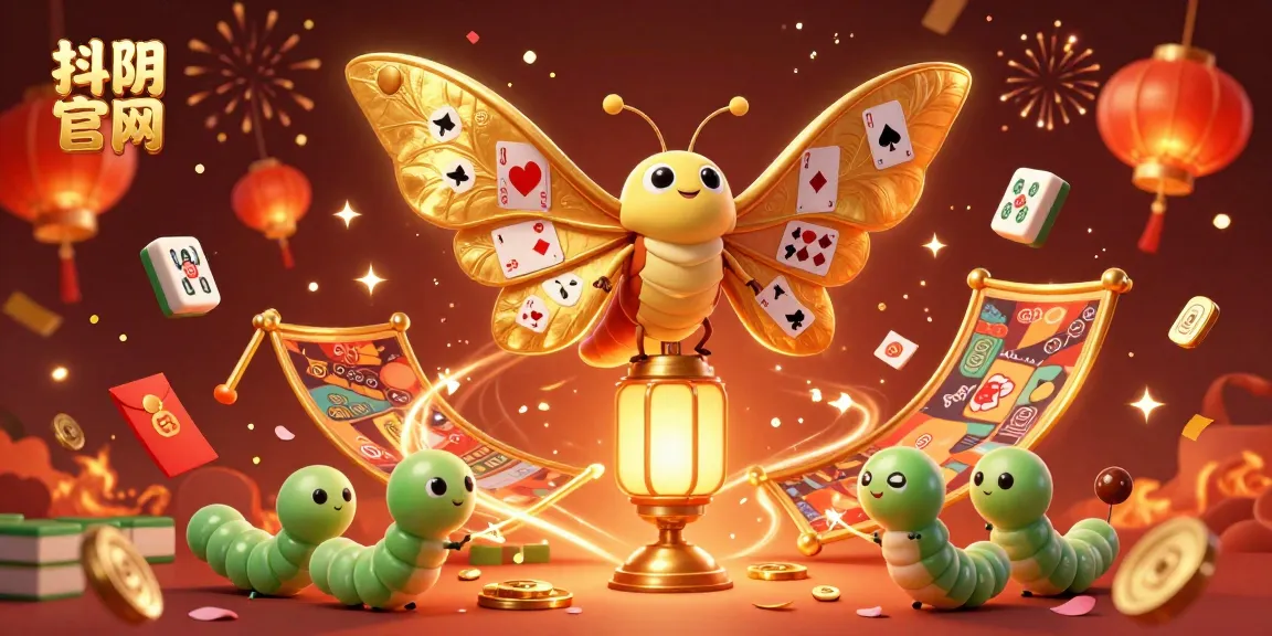 Experience the vibrant atmosphere of 抖阴官网 with golden moths and luxurious gaming elements.