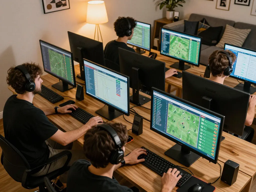 Daga users engaging in dynamic online sports betting while analyzing live odds.