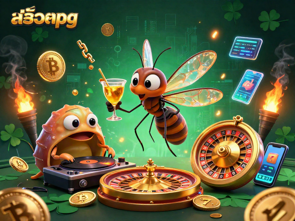 Spin the reels with สล็อตpg featuring vibrant casino mascots, coins, and elements of excitement.
