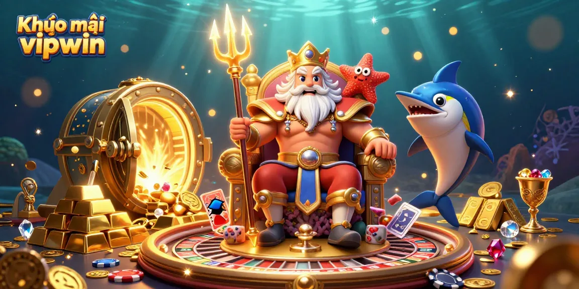 Engage in winning opportunities with Khuyến mãi vipwin as 3D sea king Neptune oversees a vibrant casino scene.