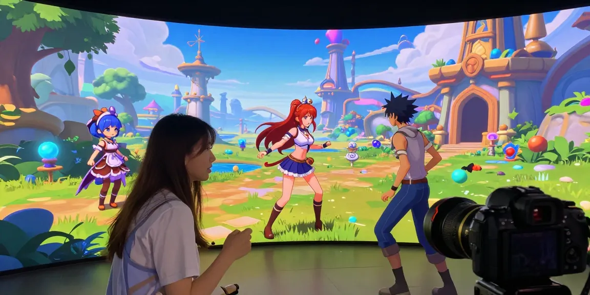 Dynamic scene of avatars exploring a fantasy landscape in hentai games, showcasing vibrant graphics and engaging gameplay elements.