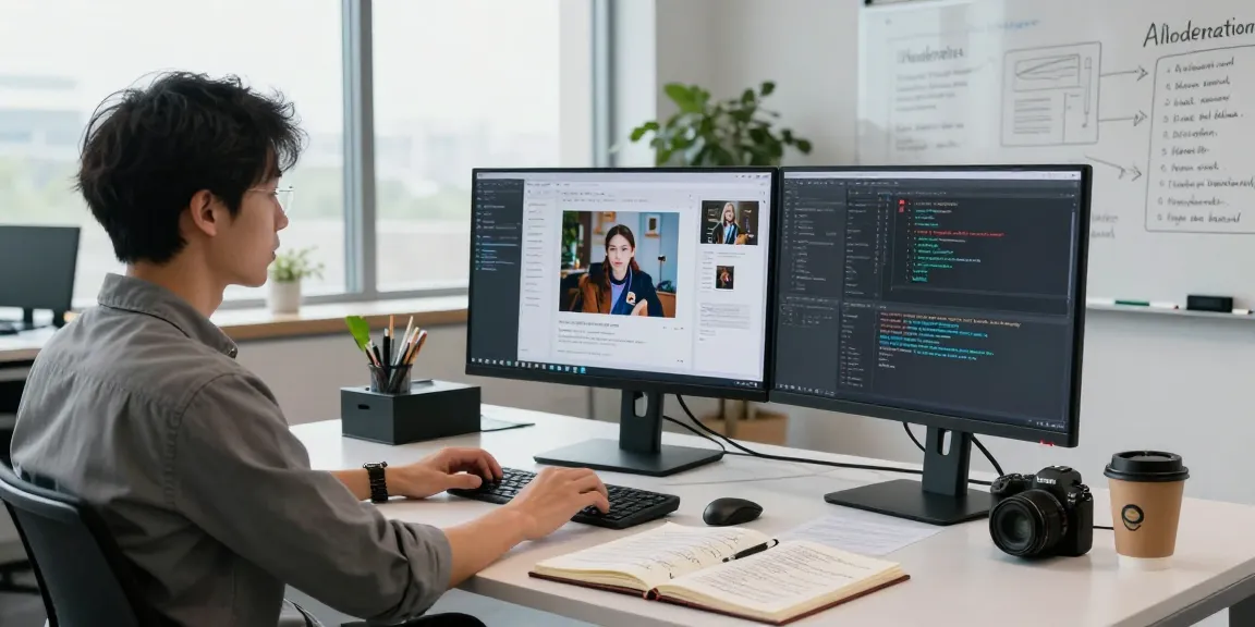 AI image detector interface in a sleek tech workspace with analysis tools and modern decor.