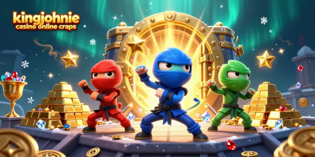 Engage with kingjohnnie casino online craps featuring ninja chameleons and treasure in vibrant 3D.