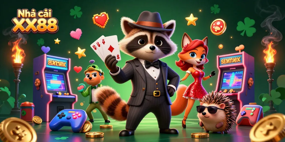 Engaging scene of Nhà cái XX88 characters enjoying casino games with vibrant elements and exciting gameplay.