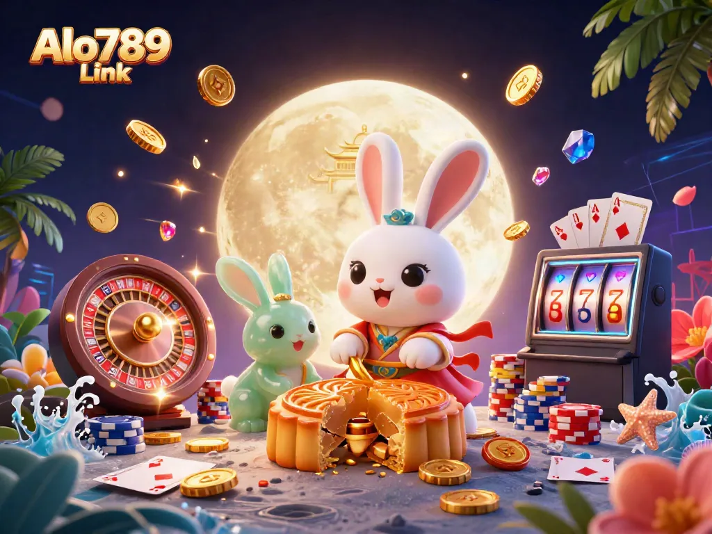 Experience thrilling gameplay with Alo789 Link featuring festive characters and casino elements.