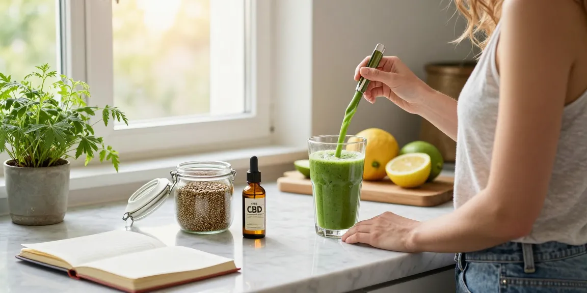 Ministry of Cannabis CBD oil and hemp products in a bright kitchen promoting natural wellness