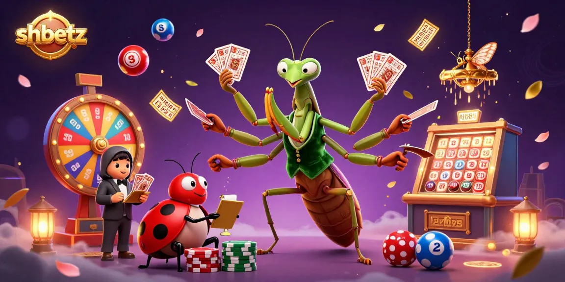 Experience dynamic wins at shbetz with a lively casino scene showcasing colorful lottery elements and animated characters.