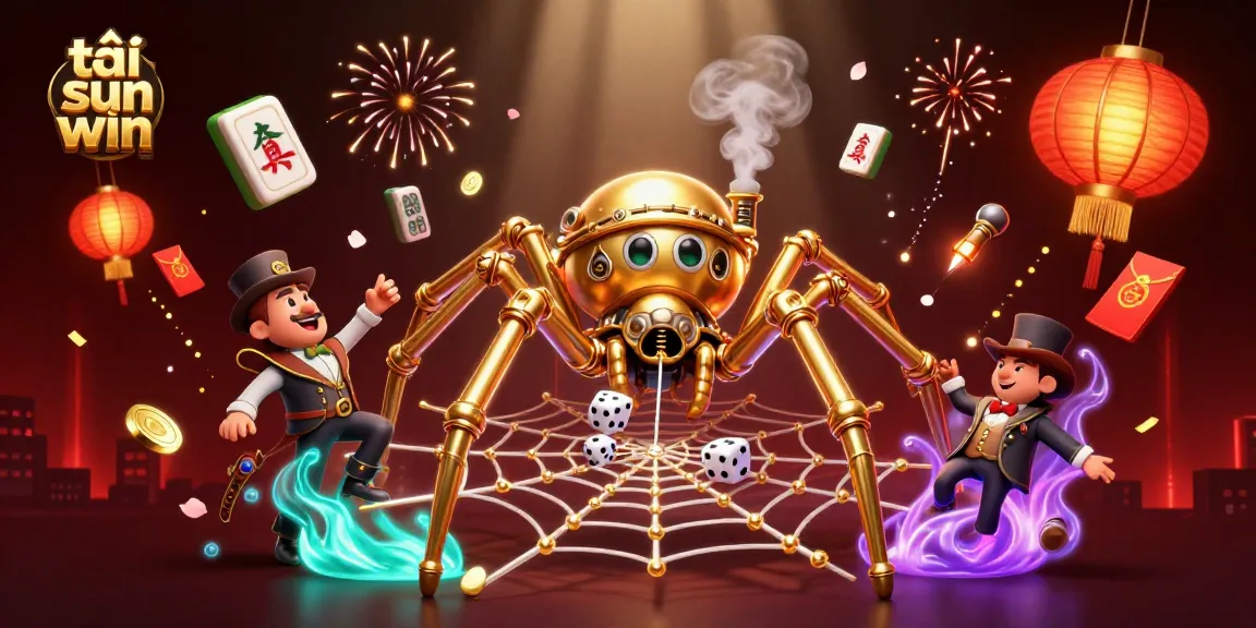 Experience excitement with tải sun win as a steampunk spider weaves a web filled with gaming treasures.