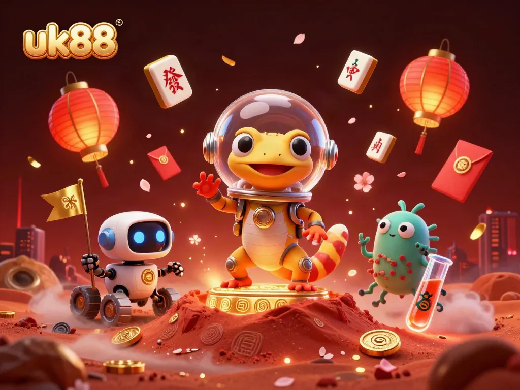 Play with the uk88 Martian gecko in a golden casino while experiencing thrilling excitement!